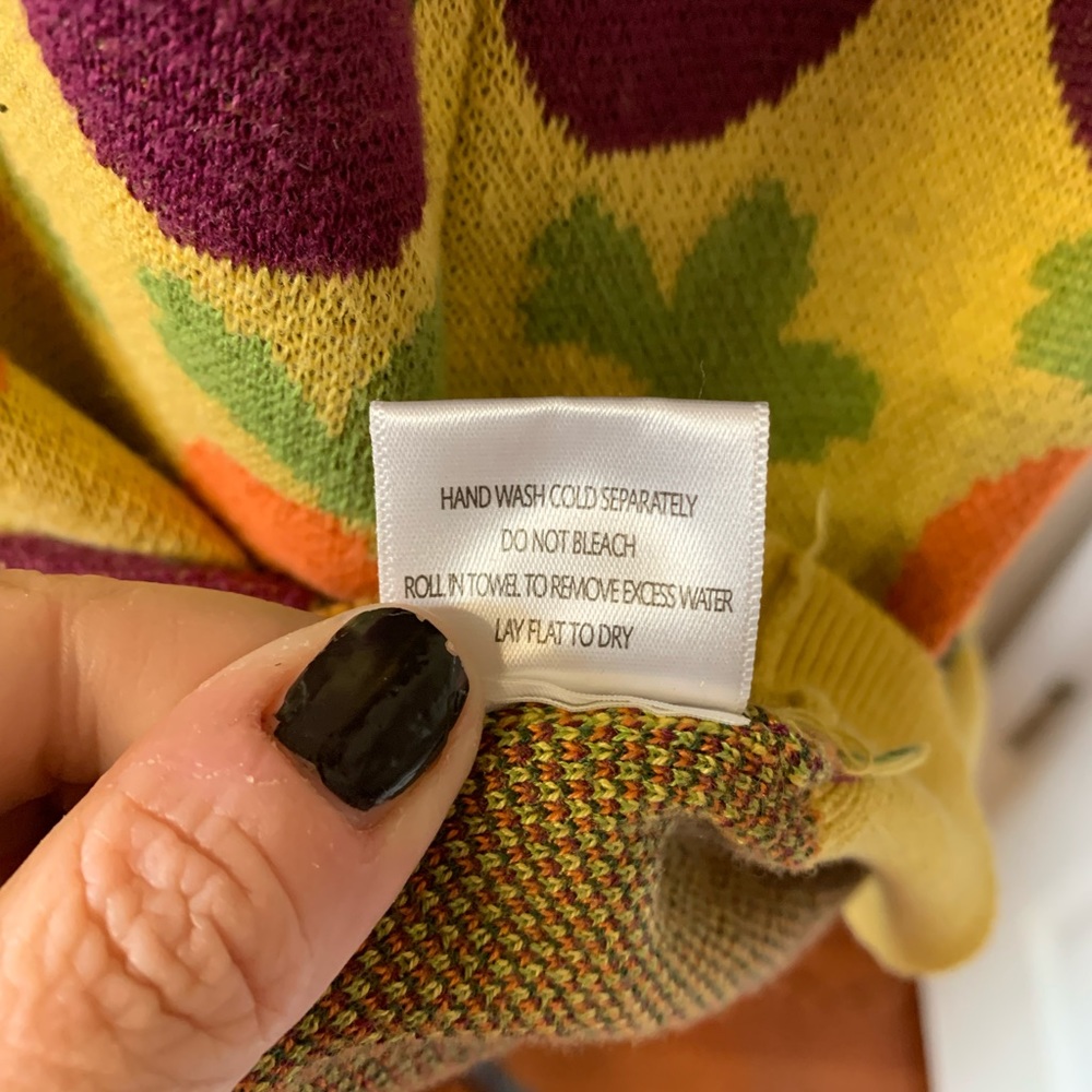 ModCloth Yellow Short-Sleeve Vegetable Pattern Sweater - Picture 7 of 11